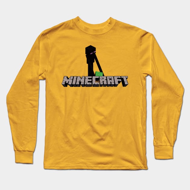 Minecraft logo enderman Long Sleeve T-Shirt by nerd-studios